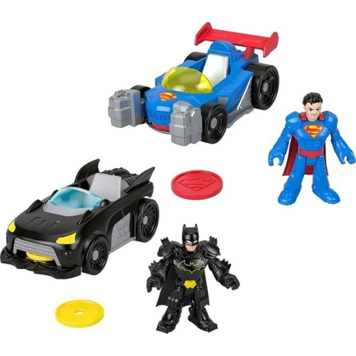 Fisher-Price Imaginext DC Super Friends Metal Force Toy Car, 3-inch Action Figure & Accessories Set, Includes Launcher & 2 Discs (Styles May Vary) Fisher-Price Imaginext DC Super Friends Metal Force Toy Car, 3-inch Action Figure & Accessories Set, Includes Launcher & 2 Discs (Styles May Vary)