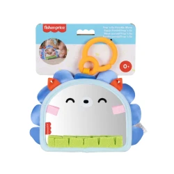 Fisher-Price Baby Toy Prop 'n Go Portable Mirror Tummy Time Activity with Sensory Details for Newborn Play Ages 0+ Months