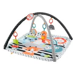 Fisher-Price Baby Playmat 3-in-1 Music Glow &amp; Grow Gym with Lights, Newborn Sensory Toys for Tummy Time Infants Ages 0+ Months