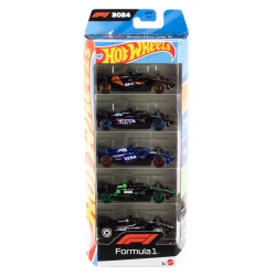 Hot Wheels Toy Cars Formula 1  5-Pack, Set of 5 1:64 Scale Die-Cast Vehicles Featuring F1  Racing Team Decos, Collectible Race Cars