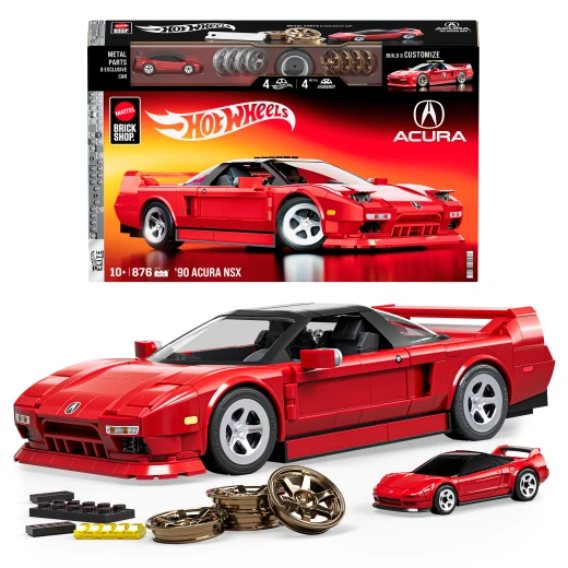 Mattel Brick Shop Hot Wheels Elite Series Building Set, ’90 Acura NSX with 876 Pieces, Realistic Details and Custom Decals, Adult Collectors and Kids Ages 10+ Mattel Brick Shop Hot Wheels Elite Series Building Set, ’90 Acura NSX with 876 Pieces, Realistic Details and Custom Decals, Adult Collectors and Kids Ages 10+