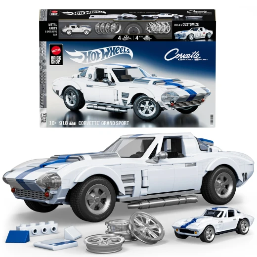 Mattel Brick Shop Hot Wheels Elite Series Building Set, Corvette Grand Sport with 918 Pieces, Realistic Details and Custom Decals, Adult Collectors and Kids Ages 10+ Mattel Brick Shop Hot Wheels Elite Series Building Set, Corvette Grand Sport with 918 Pieces, Realistic Details and Custom Decals, Adult Collectors and Kids Ages 10+
