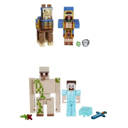 Mattel Minecraft Action Figure &amp; Accessories Sets, Redstone Charged Series with Moving Feature, 3.25-inch Scale Collectible Toys (Styles May Vary)