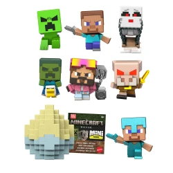 Mattel Minecraft Mini Mode Bloom Blocks Action Figure, Surprise Toy Collectible with Pixelated Design &amp; Sand Compound (Characters May Vary)