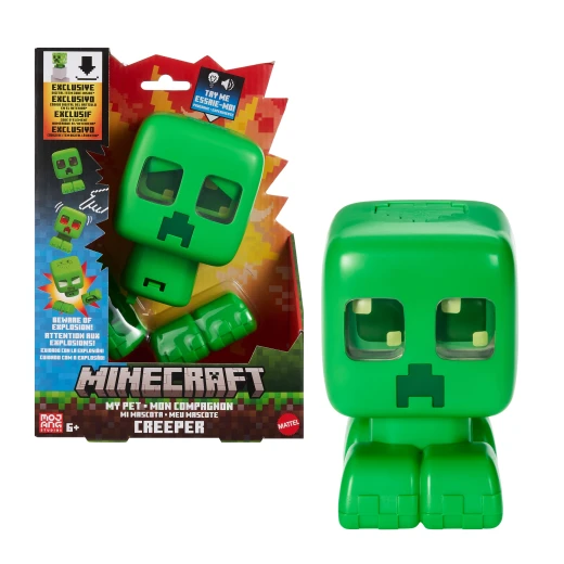 Mattel Minecraft My Pet Creeper Interactive Toy with Lights, Sounds & Exploding Action, 5.5-inch Button-Activated Figure Mattel Minecraft My Pet Creeper Interactive Toy with Lights, Sounds & Exploding Action, 5.5-inch Button-Activated Figure