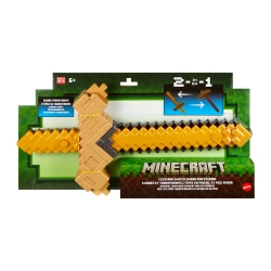 Minecraft Click &amp; Switch Sword &amp; Pick-Axe, Transforming Kid-Sized 2-in-1 Toy for Role-Play &amp; Costumes