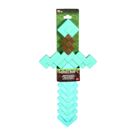 Minecraft Diamond Sword Battle Toy, Kid-Sized Accessory for Role-Play & Costumes, Inspired by the Video Game Minecraft Diamond Sword Battle Toy, Kid-Sized Accessory for Role-Play & Costumes, Inspired by the Video Game