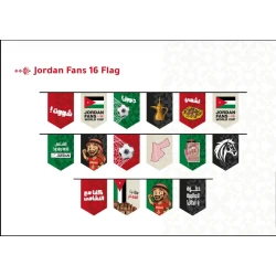 Jordan Fans World Cup Flag Banner – 16 Flags (Heritage Edition)