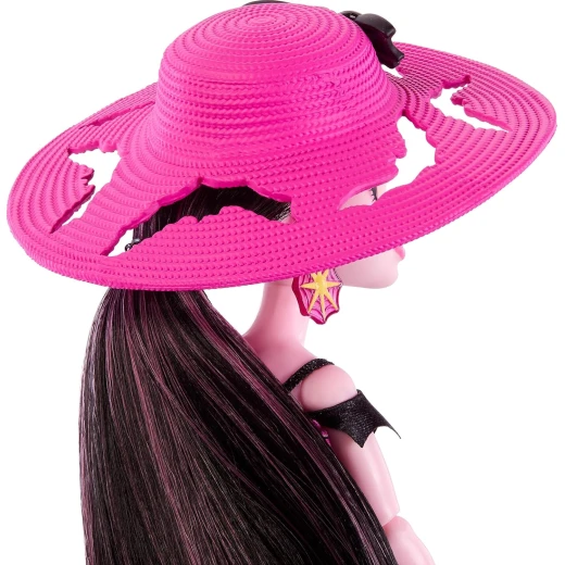 ​Monster High Scare-adise Island Draculaura Doll with Swimsuit, Sarong and Beach Accessories like Hat, Sunscreen, and Tote - Image 6
