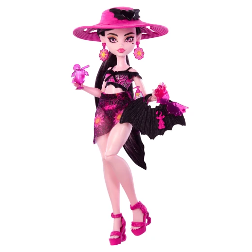 ​Monster High Scare-adise Island Draculaura Doll with Swimsuit, Sarong and Beach Accessories like Hat, Sunscreen, and Tote - Image 7