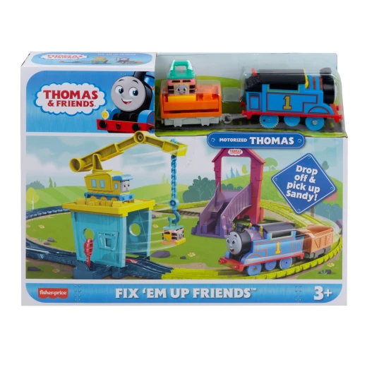 Thomas & Friends Fix 'em Up Friends Motorised Train Set – 18 Pieces with Carly the Crane & Sandy Thomas & Friends Fix 'em Up Friends Motorised Train Set – 18 Pieces with Carly the Crane & Sandy
