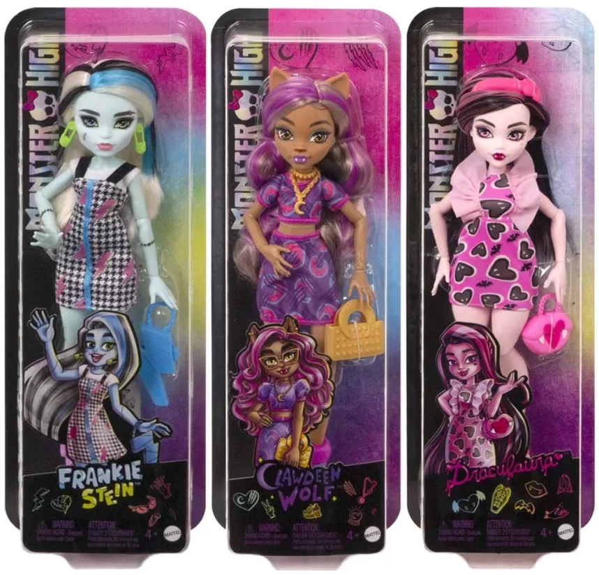 Monster High Doll Assortment – Poseable Fashion Doll with Purse & Themed Accessories (Styles Vary)