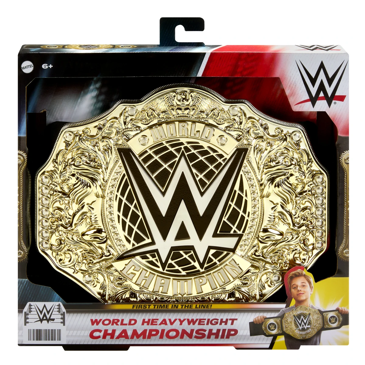 WWE World Heavyweight Championship Role Play Title – Leather-Like Belt, 3+ Feet, Kid Size