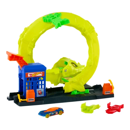 Hot Wheels Snake Spiral Attack Playset – Track Set with 1:64 Die-Cast Car, Corkscrew Loop &amp; Gas Station - Hot Wheels - Image 2