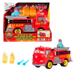 Disney and Pixar Cars Radiator Springs Race &amp; Rescue Fire Fighting Red &amp; Guido Playset – Toy Firetruck with 2 Flame Targets &amp; 2 Water Praojectiles