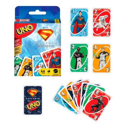 UNO Superman Card Game – Movie-Inspired Collectible Deck, Colour-Blind Accessible, 2 to 10 Players - Uno - Image 5