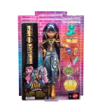 Monster High Cleo De Nile Doll – Crop Top &amp; Golden Denim Cargo Pants with Pet Snake Hissette &amp; 7 Accessories - Monster High