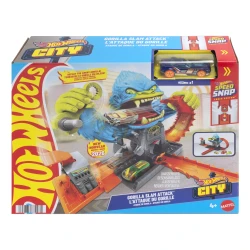 Hot Wheels City Gorilla Slam Attack Playset – Track Set with 1:64 Die-Cast Car &amp; 3 Ways to Play