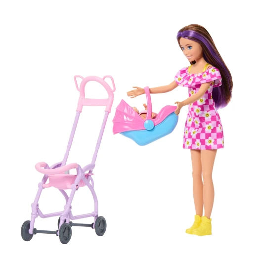 Barbie Skipper Babysitters Inc. Playset – Doll, Baby Doll, Stroller with Removable Car Seat &amp; 7 Accessories - Barbie - Image 3
