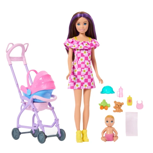 Barbie Skipper Babysitters Inc. Playset – Doll, Baby Doll, Stroller with Removable Car Seat &amp; 7 Accessories - Barbie - Image 2
