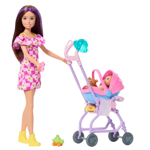 Barbie Skipper Babysitters Inc. Playset – Doll, Baby Doll, Stroller with Removable Car Seat &amp; 7 Accessories - Barbie - Image 4