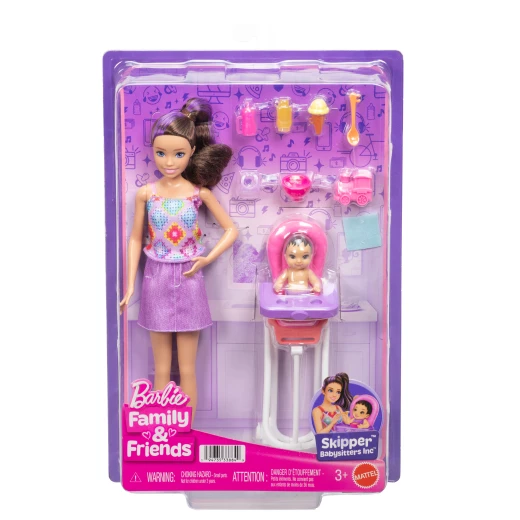 Barbie Skipper Babysitters Inc. Playset – Doll, Toddler Doll, High Chair & 8 Accessories Including Food Barbie Skipper Babysitters Inc. Playset – Doll, Toddler Doll, High Chair & 8 Accessories Including Food
