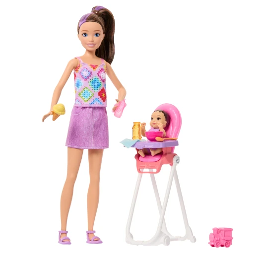 Barbie Skipper Babysitters Inc. Playset – Doll, Toddler Doll, High Chair &amp; 8 Accessories Including Food - Barbie - Image 2