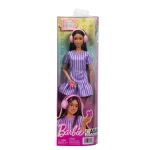 Barbie Fashionistas Doll #245 – Autistic Barbie Doll in Purple Striped Dress with Fidget Spinner &amp; Headphones - Barbie