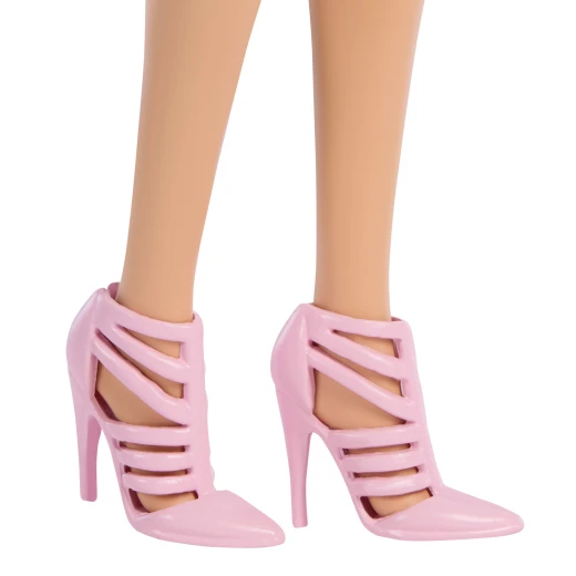 Barbie Deluxe Style Doll #9 – Pink Denim Jacket &amp; Skirt Set, Blonde Hair with Bow Clutch &amp; Pearly Jewellery - Barbie - Image 5