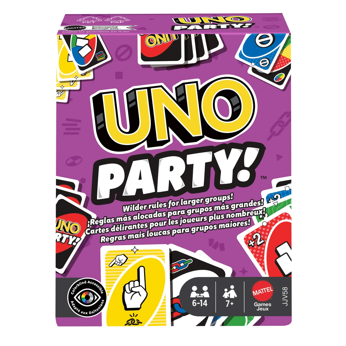 UNO Party Card Game – Special Rules for Large Groups, 6 to 14 Players