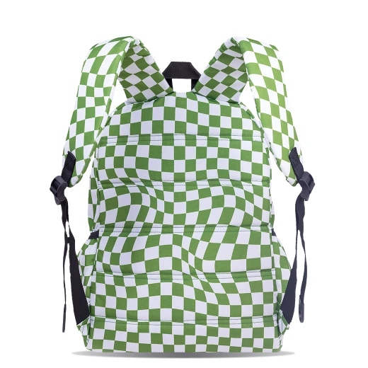 J World New York Oz Daypack Backpack – Matcha Checkers | School & 15.6" Laptop Backpack - JWORLD - Image 2