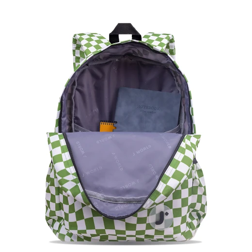 J World New York Oz Daypack Backpack – Matcha Checkers | School & 15.6" Laptop Backpack - JWORLD - Image 5