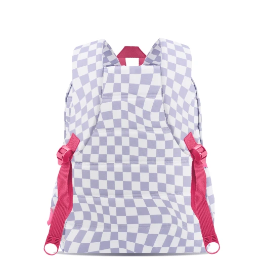 J World New York Oz Daypack Backpack – Lavender Checkers | School & 15.6" Laptop Backpack - JWORLD - Image 2