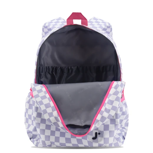J World New York Oz Daypack Backpack – Lavender Checkers | School & 15.6" Laptop Backpack - JWORLD - Image 6