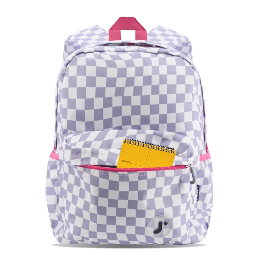 J World New York Oz Daypack Backpack – Lavender Checkers | School & 15.6" Laptop Backpack - JWORLD - Image 5