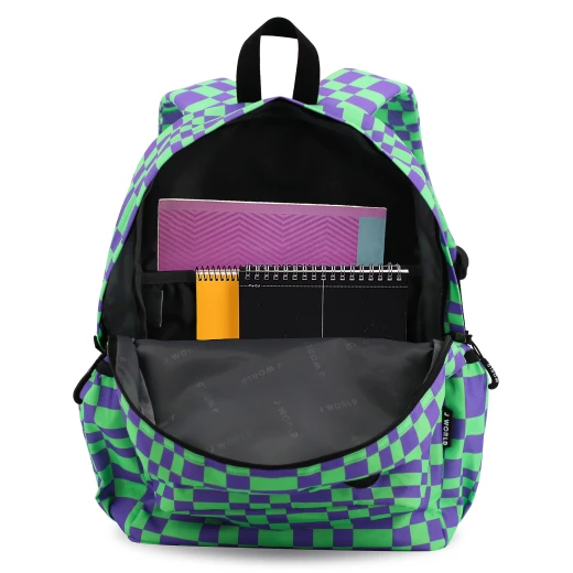 J World New York Oz Daypack Backpack – Pixel Checkers | School &amp; 15.6" Laptop Backpack - Image 4