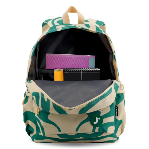 J World New York Oz Daypack Backpack – Green Swirl | School &amp; 15.6" Laptop Backpack - Image 4