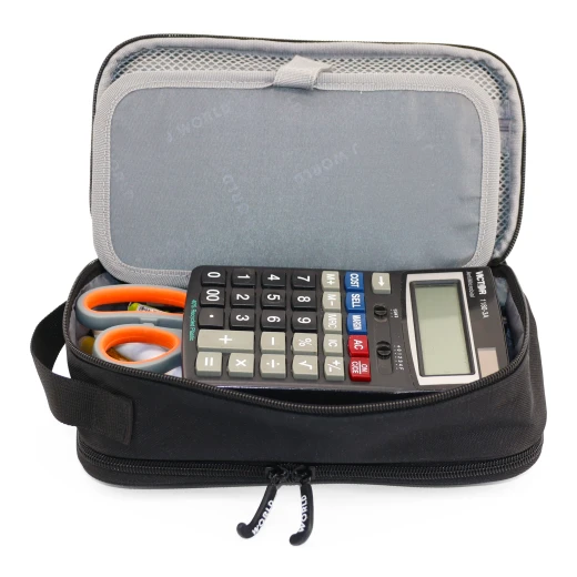 J World New York Doodle Pencil Case – Black | Large-Capacity Pouch with Handle Strap - Image 5