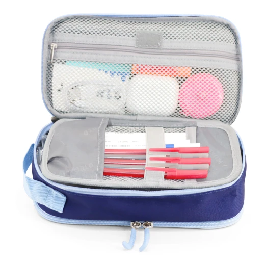 J World New York Doodle Pencil Case – Navy | Large-Capacity Pouch with Handle Strap - Image 4