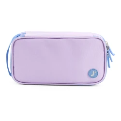 J World New York Doodle Pencil Case – Purple | Large-Capacity Pouch with Handle Strap
