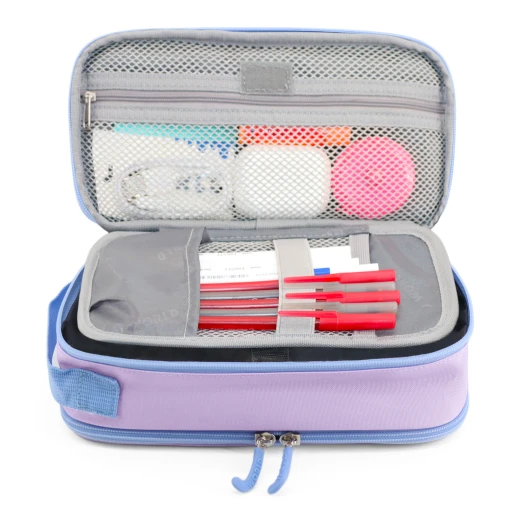 J World New York Doodle Pencil Case – Purple | Large-Capacity Pouch with Handle Strap - Image 6