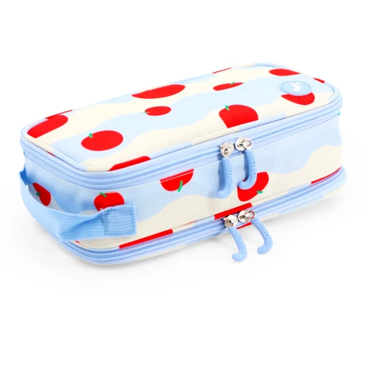 J World New York Doodle Pencil Case – Floating Apple | Large-Capacity Pouch with Handle Strap - Image 3