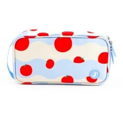 J World New York Doodle Pencil Case – Floating Apple | Large-Capacity Pouch with Handle Strap