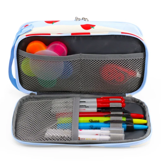 J World New York Doodle Pencil Case – Floating Apple | Large-Capacity Pouch with Handle Strap - Image 4