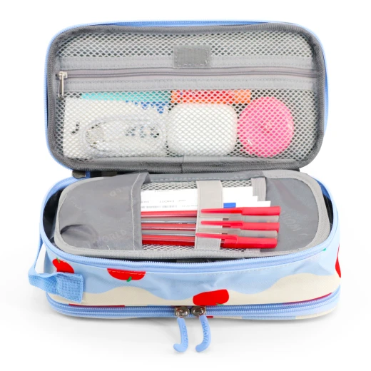 J World New York Doodle Pencil Case – Floating Apple | Large-Capacity Pouch with Handle Strap - Image 6