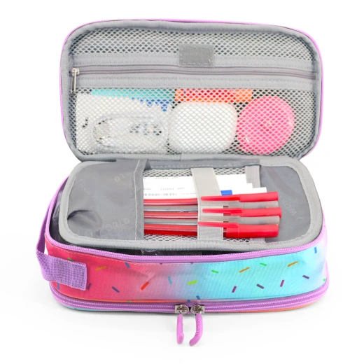 J World New York Doodle Pencil Case – Confetti | Large-Capacity Pouch with Handle Strap - Image 5