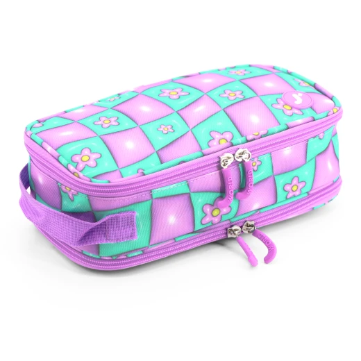 J World New York Doodle Pencil Case – Puffy Flower | Large-Capacity Pouch with Handle Strap - Image 2