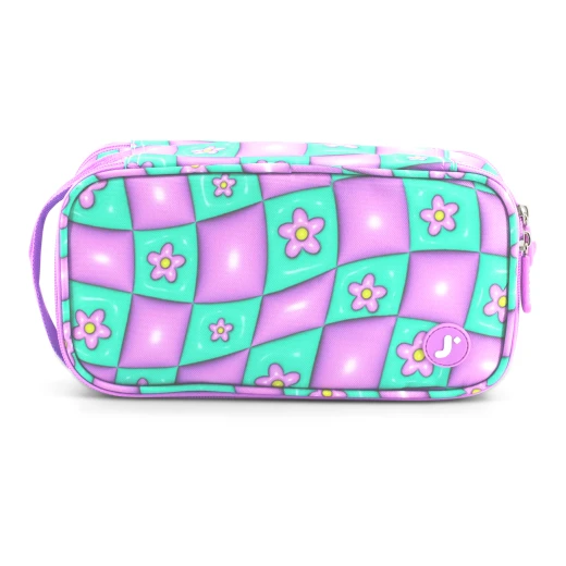 J World New York Doodle Pencil Case – Puffy Flower | Large-Capacity Pouch with Handle Strap J World New York Doodle Pencil Case – Puffy Flower | Large-Capacity Pouch with Handle Strap