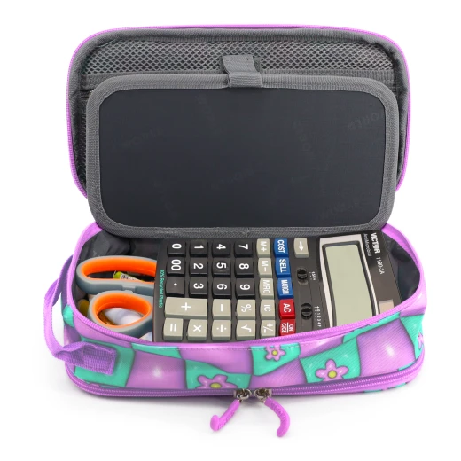 J World New York Doodle Pencil Case – Puffy Flower | Large-Capacity Pouch with Handle Strap - Image 5