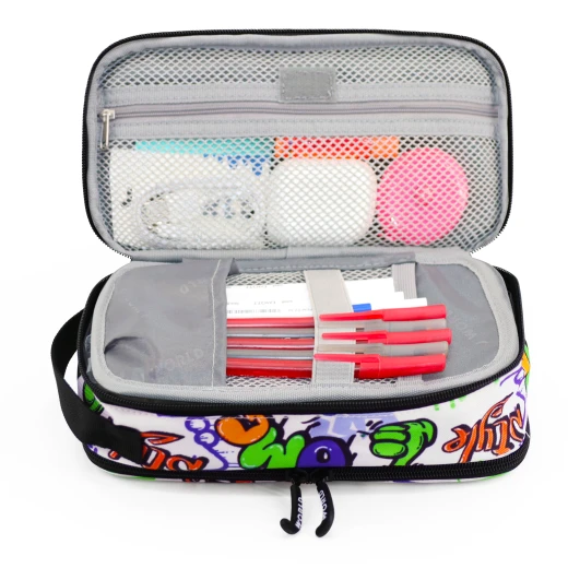 J World New York Doodle Pencil Case – Street Art | Large-Capacity Pouch with Handle Strap - Image 4